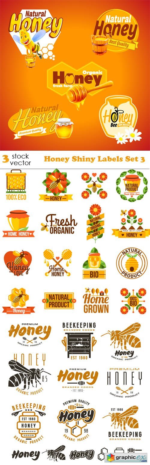 Honey Shiny Labels Set 3