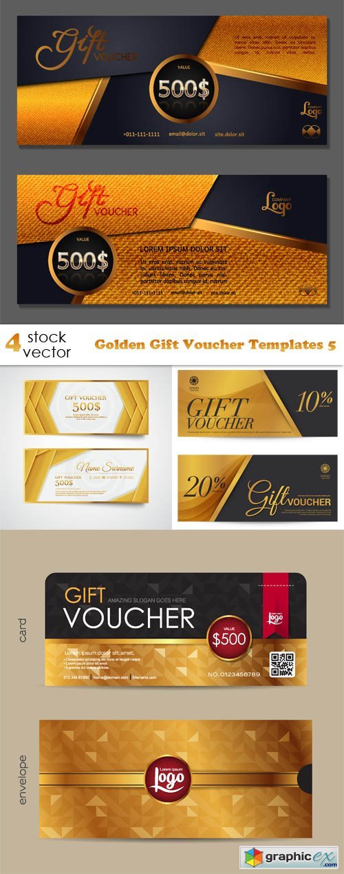 Golden Gift Voucher Templates 5