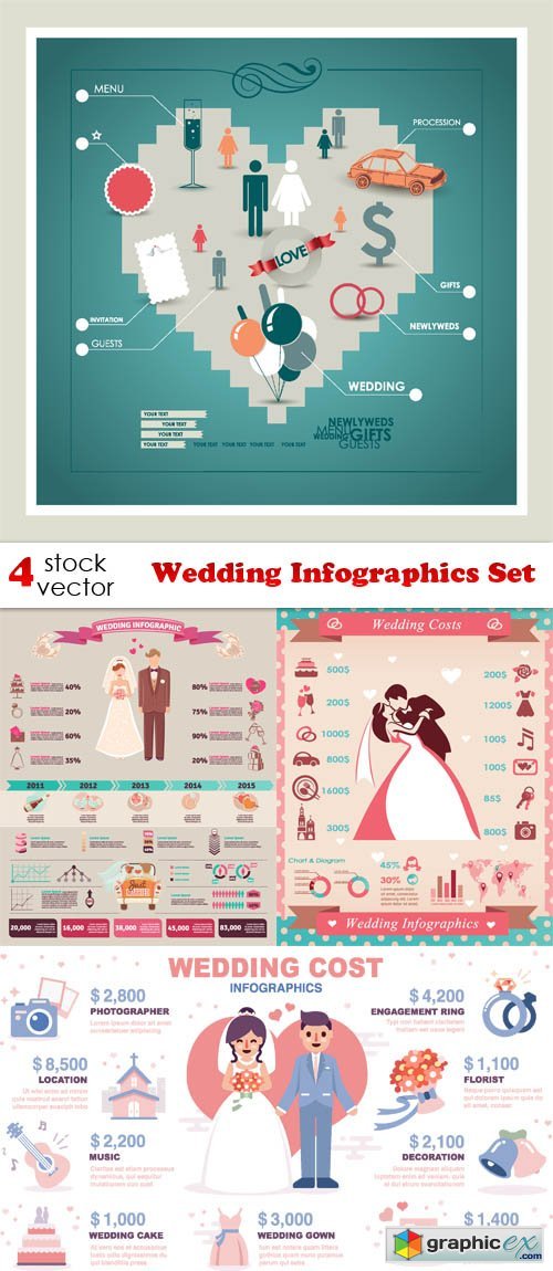 Wedding Infographics Set