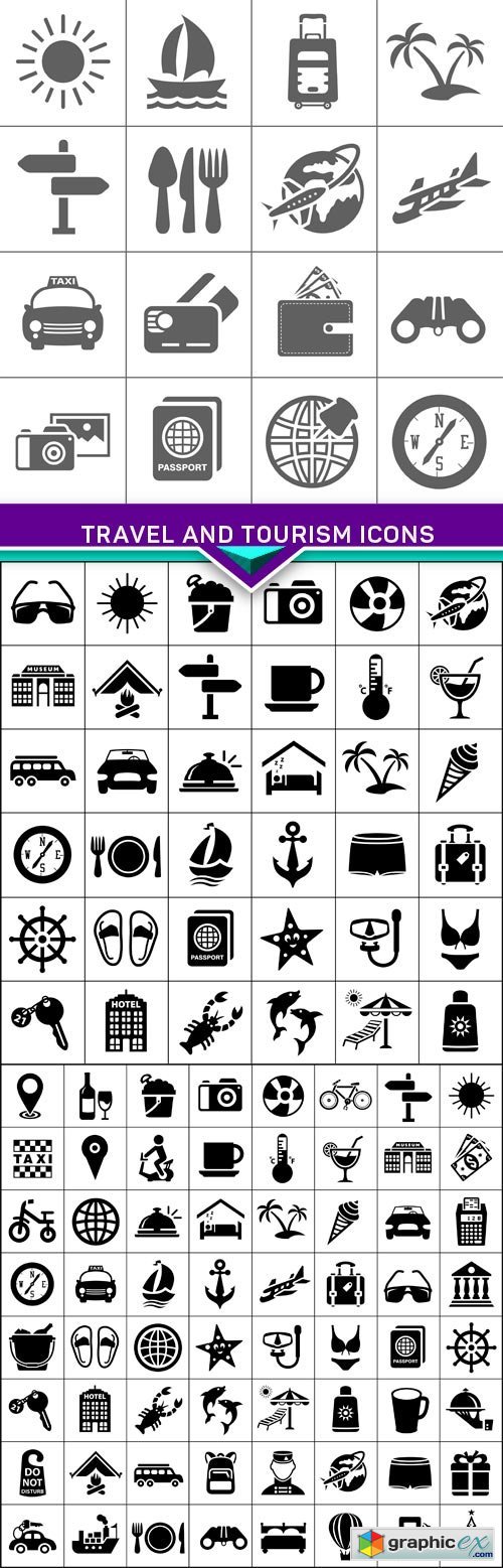 Travel and Tourism Icons 3X EPS