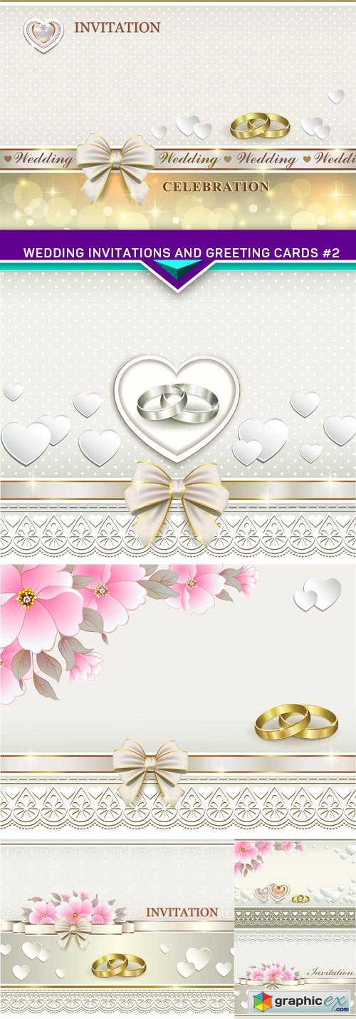 Wedding invitations and greeting cards vector #2 6X EPS