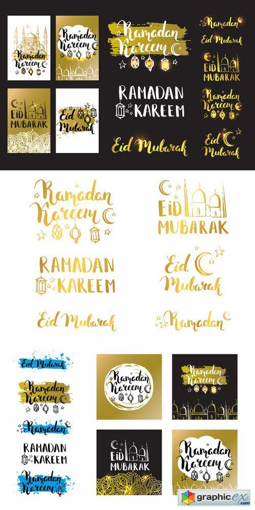 Ramadan golden Cards and elements 714450
