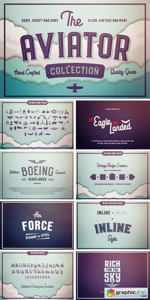 The Aviator Font Collection