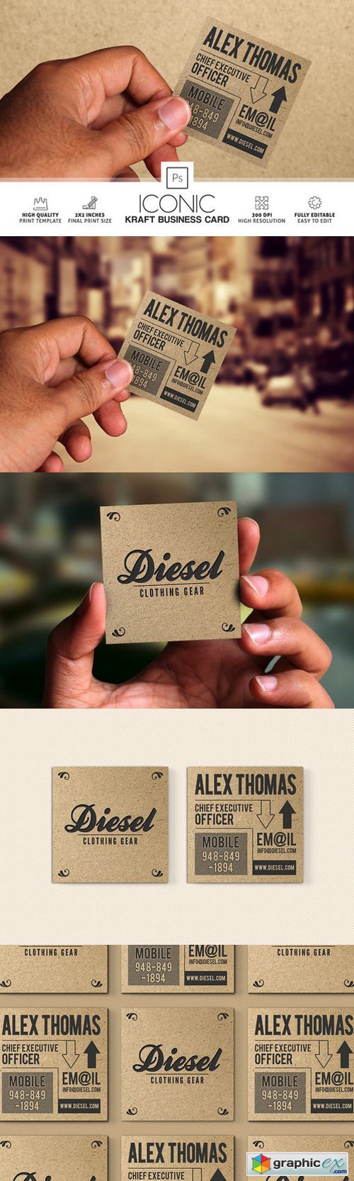 Iconic Kraft Paper Business Card