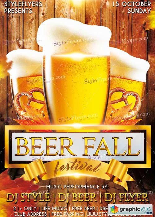 Beer Fall Fest V5 PSD Flyer Template