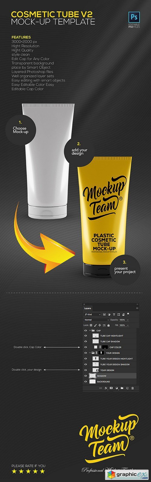 Plastic Cosmetic Tube Mock-up