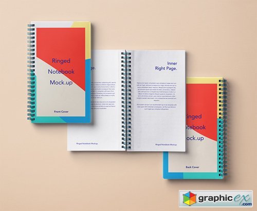 PSD Ringed Paper Notebook Mockup