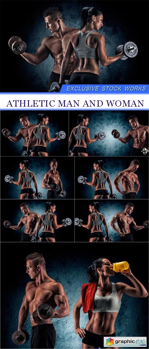 Athletic man and woman 7x JPEG