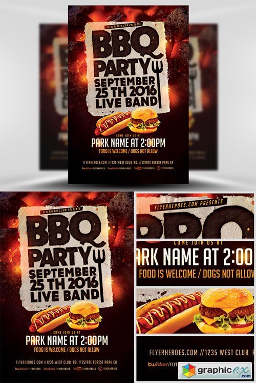 BBQ Party Flyer Template V2