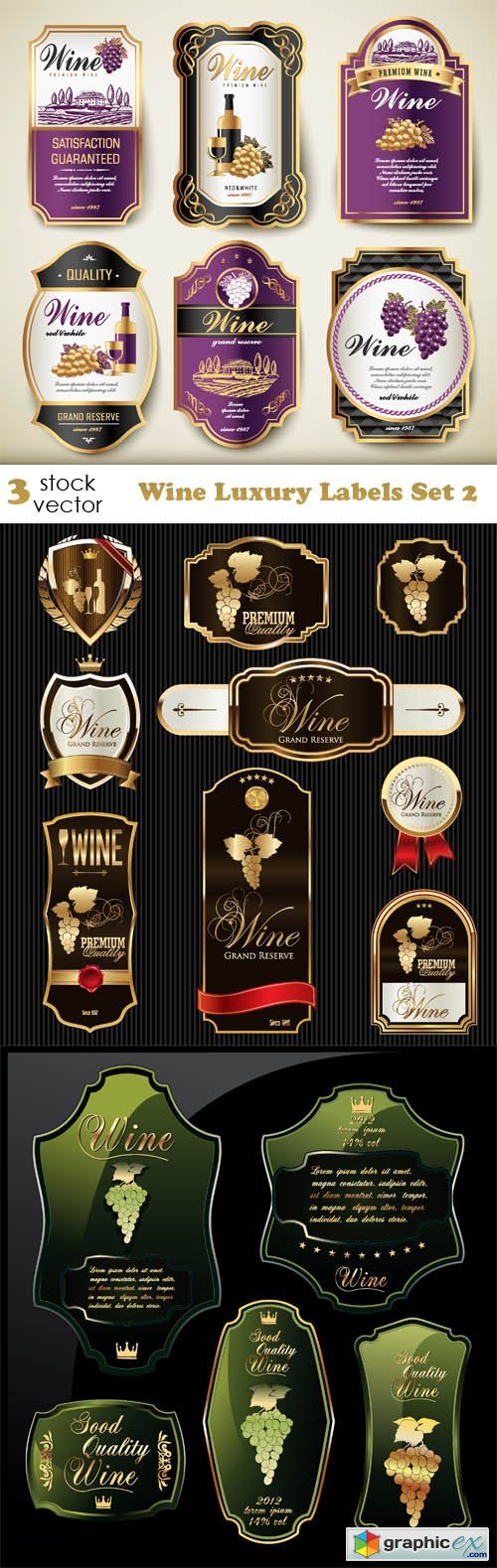 Wine Luxury Labels Set 2