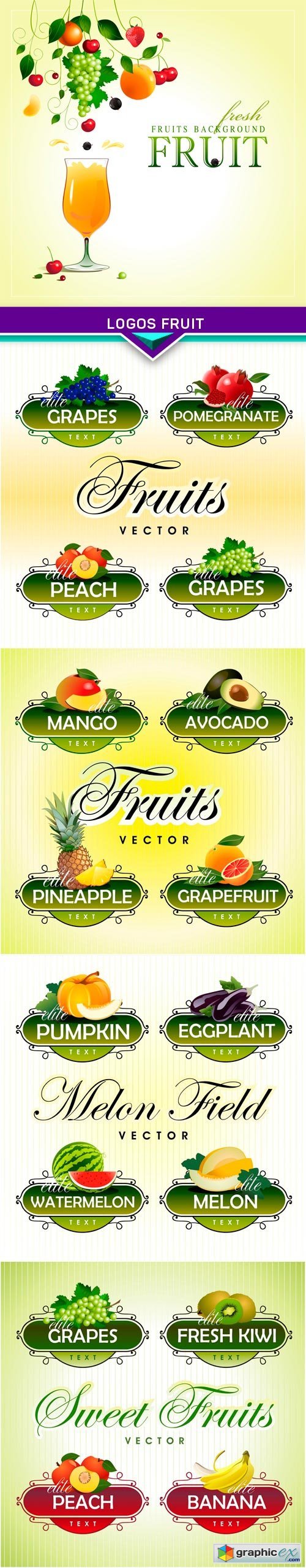 logos Fruit 5X EPS