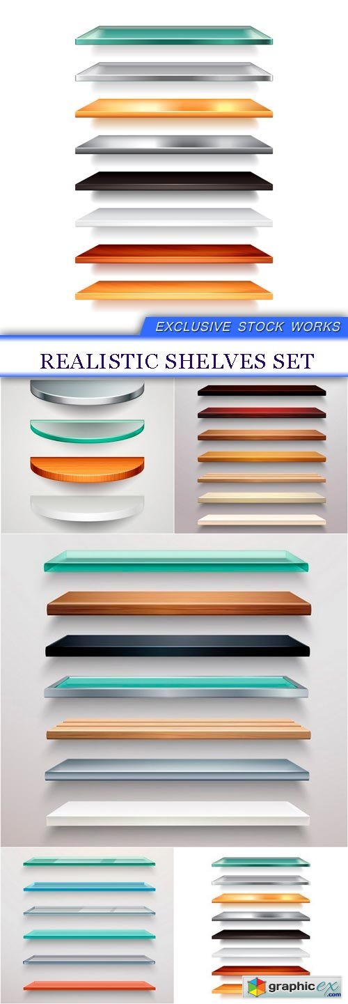 Realistic Shelves Set 5x EPS
