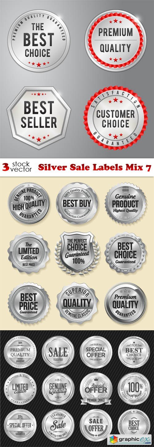 Silver Sale Labels Mix 7