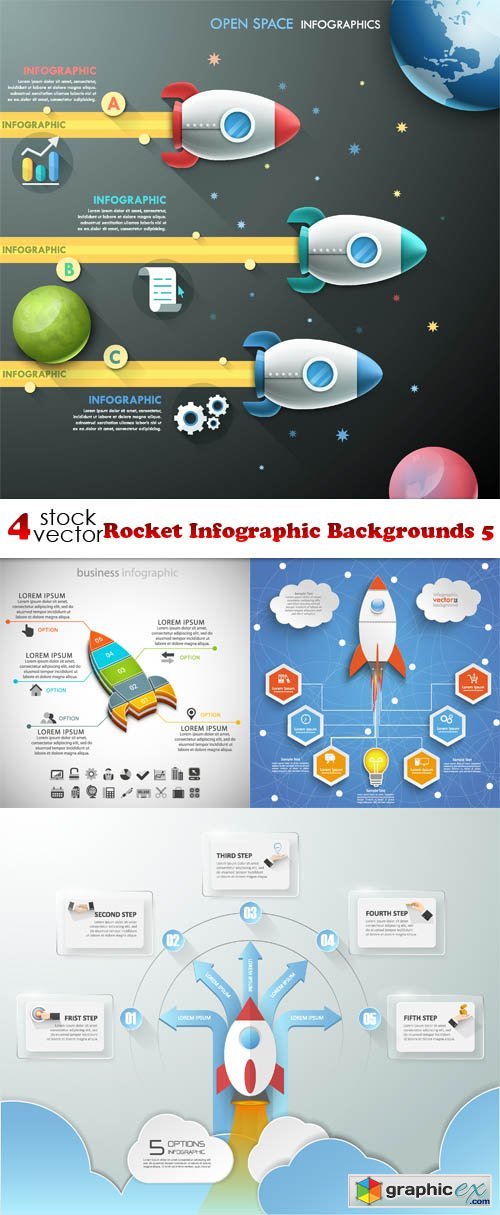 Rocket Infographic Backgrounds 5