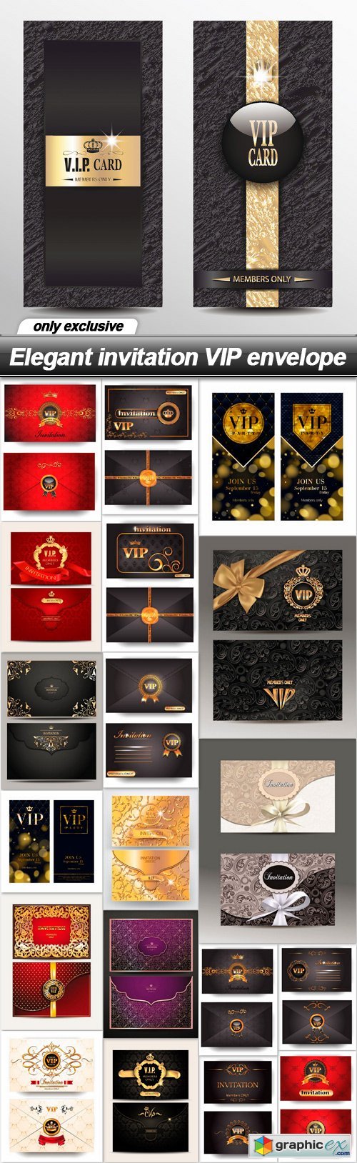Elegant invitation VIP envelope - 20 EPS