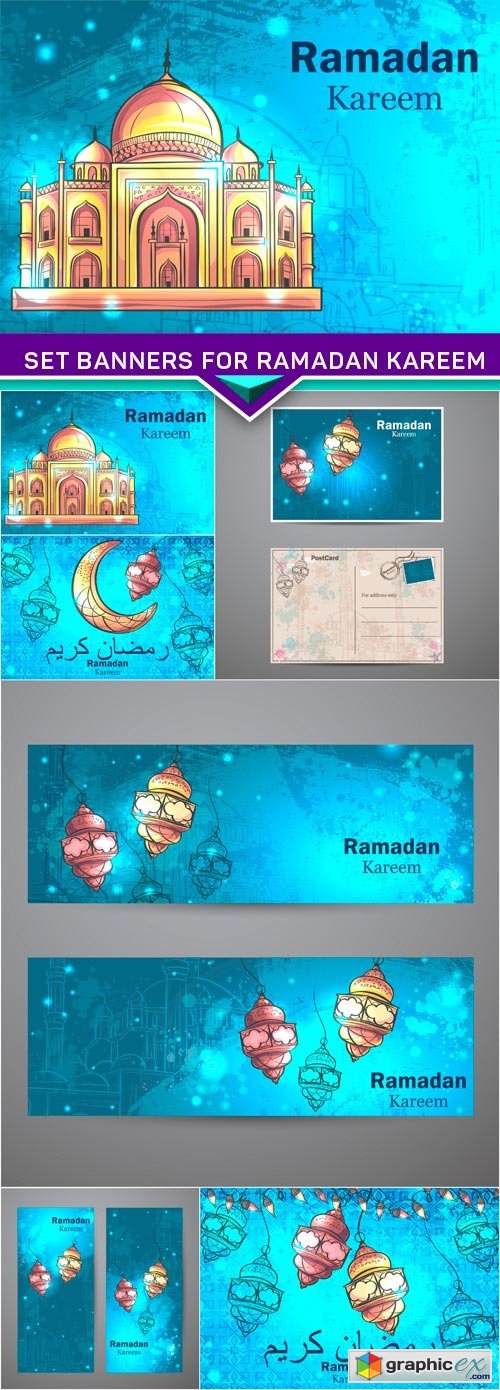 Set banners for Ramadan Kareem 6X EPS