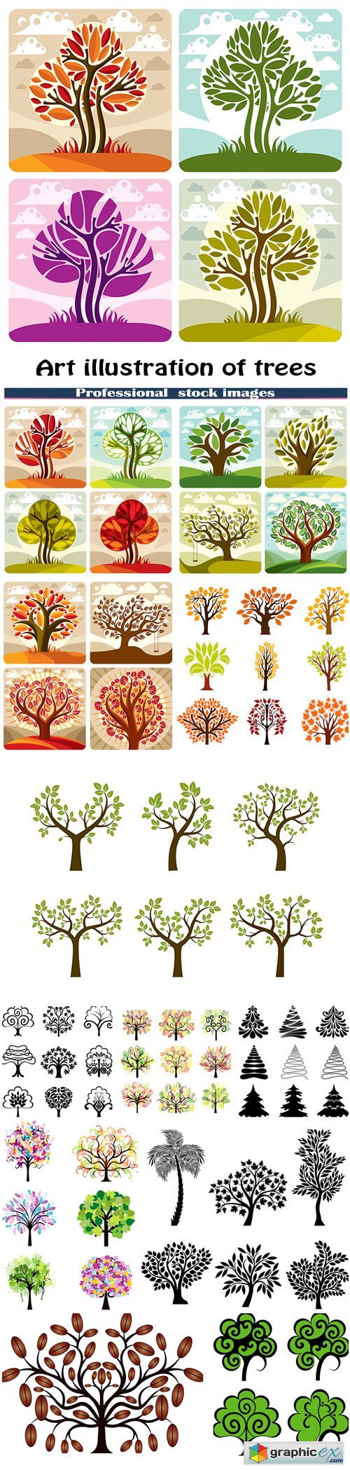 Art illustration of trees