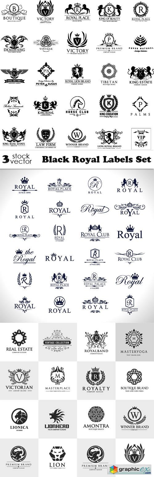 Black Royal Labels Set