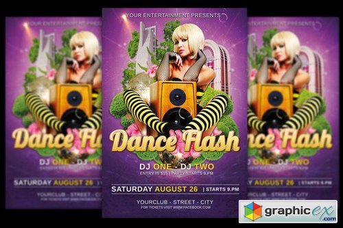 Dance Flash Flyer + FB Banner