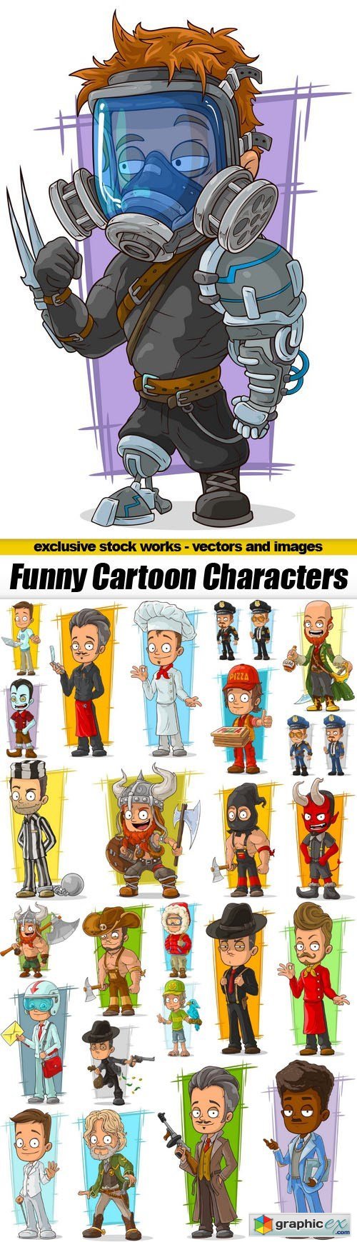 Funny Cartoon Characters - 25xEPS