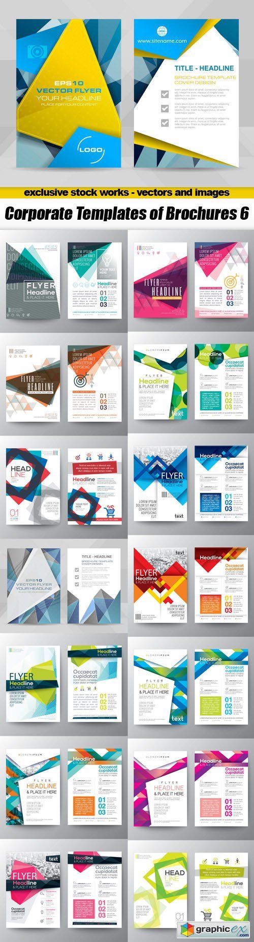 Corporate Templates of Brochures 6 - 15xEPS