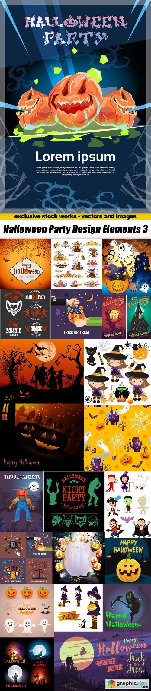 Halloween Party Design Elements 3 - 22xEPS