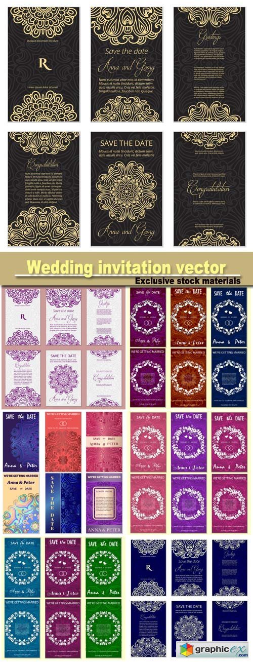 Wedding invitation vector template