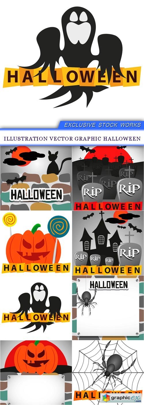 Illustration Vector Graphic Halloween 8x EPS