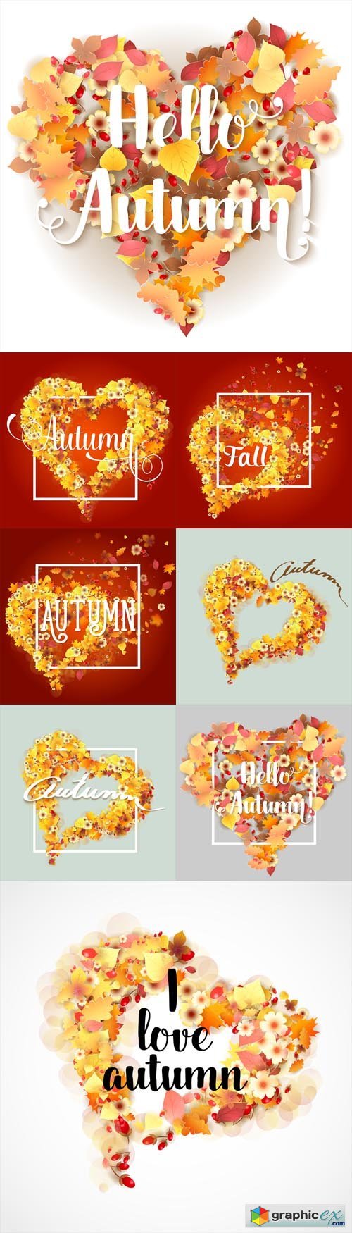 Autumn Frames in Shape of Heart