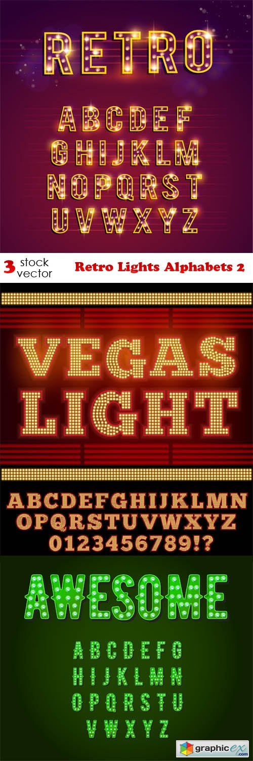 Retro Lights Alphabets 2