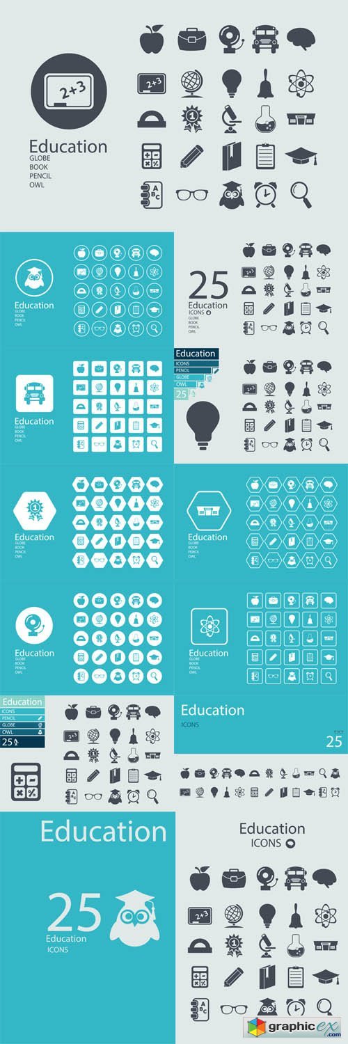 Flat Design Concept Icons for Education
