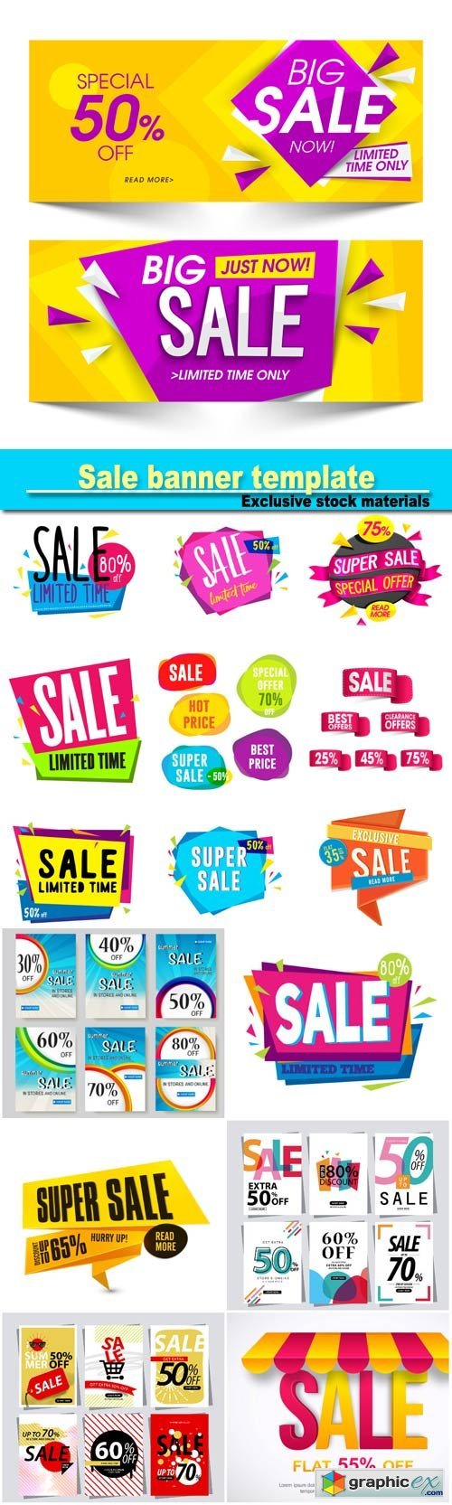 Sale banner template, sale sticker or label