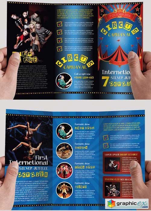 Circus PSD V3 Tri-Fold PSD Brochure Template