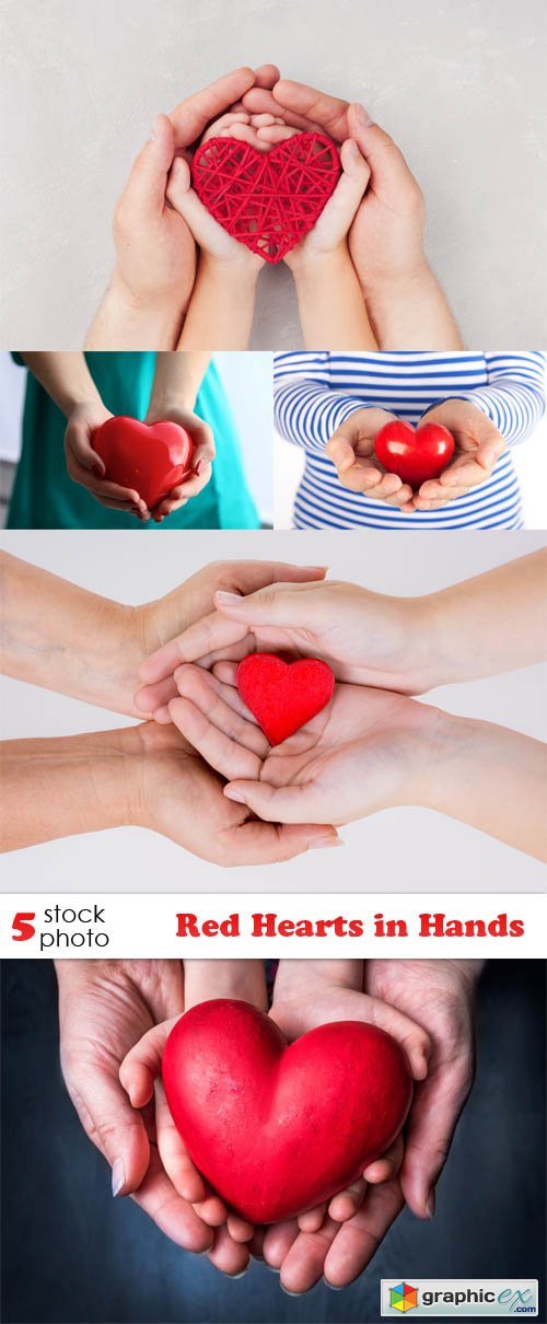 Red Hearts in Hands
