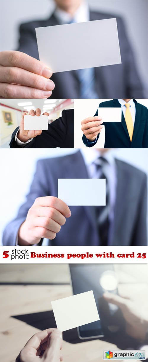 Business people with card 25