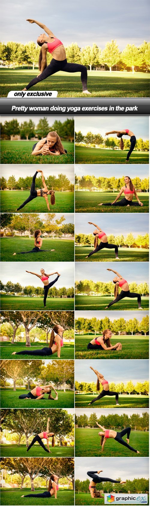 Pretty woman doing yoga exercises in the park - 16 UHQ JPEG