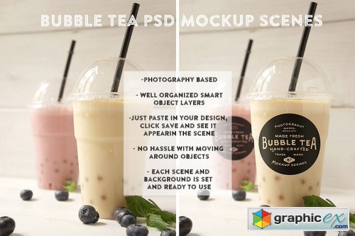 Bubble tea Coctail mockup