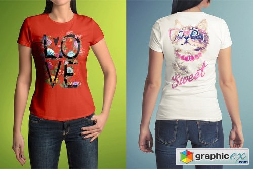 T-Shirt Mockup Female Model