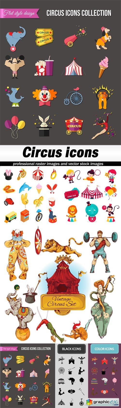 Circus icons - 5 EPS