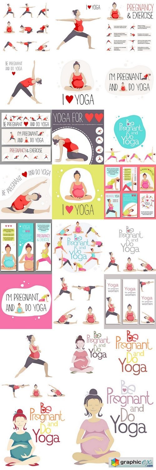 Template of Banner for advertising pregnant yoga