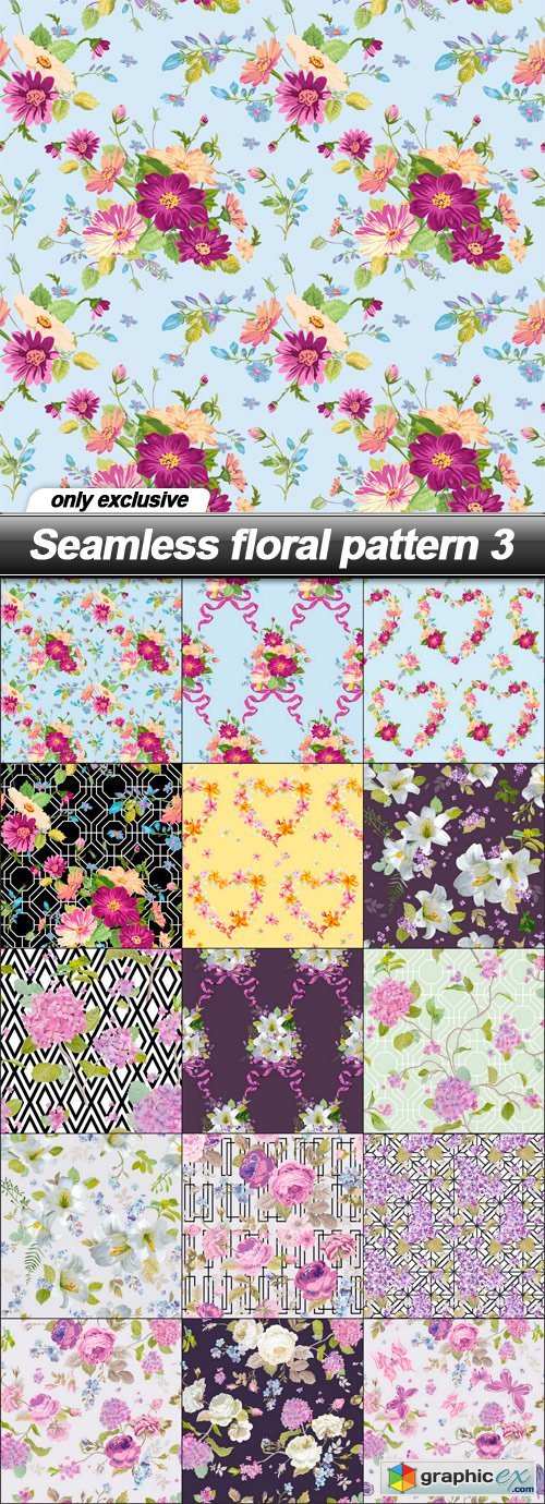 Seamless floral pattern 3 - 15 EPS