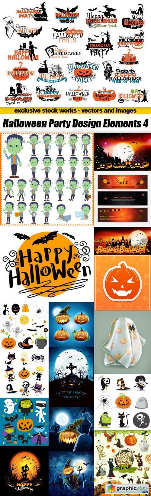 Halloween Party Design Elements 4 - 18xEPS
