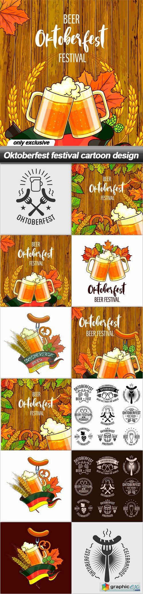 Oktoberfest festival cartoon design - 12 EPS