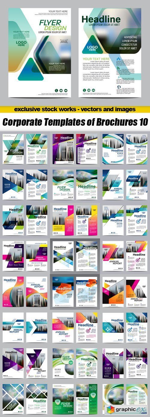 Corporate Templates of Brochures 10 - 25xEPS