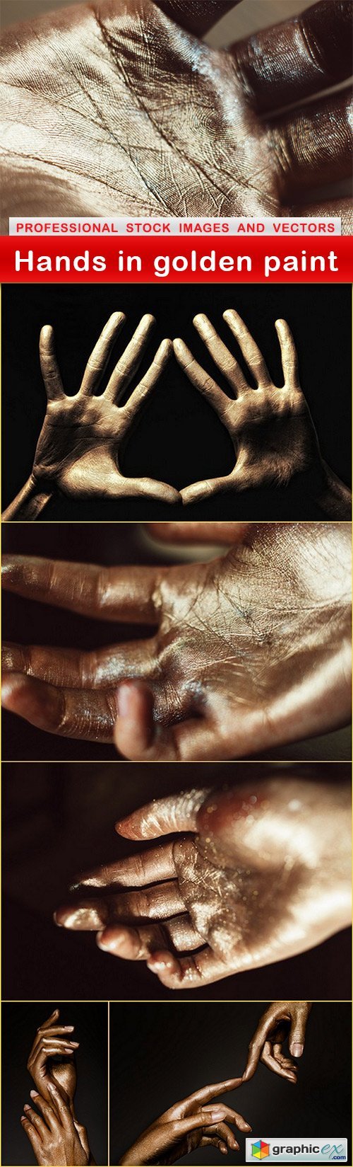 Hands in golden paint - 6 UHQ JPEG