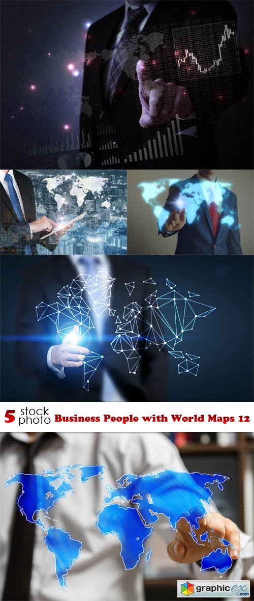 Business People with World Maps 12