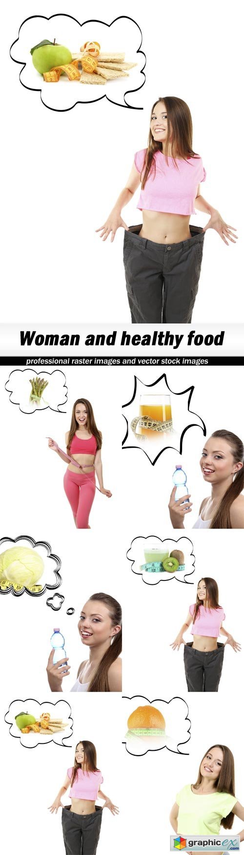 Woman and healthy food - 6 UHQ JPEG