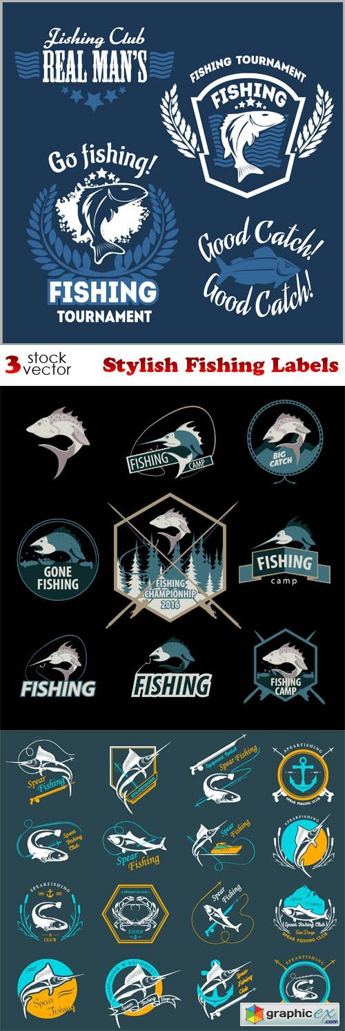 Stylish Fishing Labels