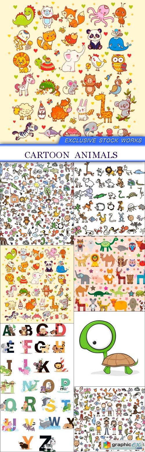 cartoon animals 7X JPEG