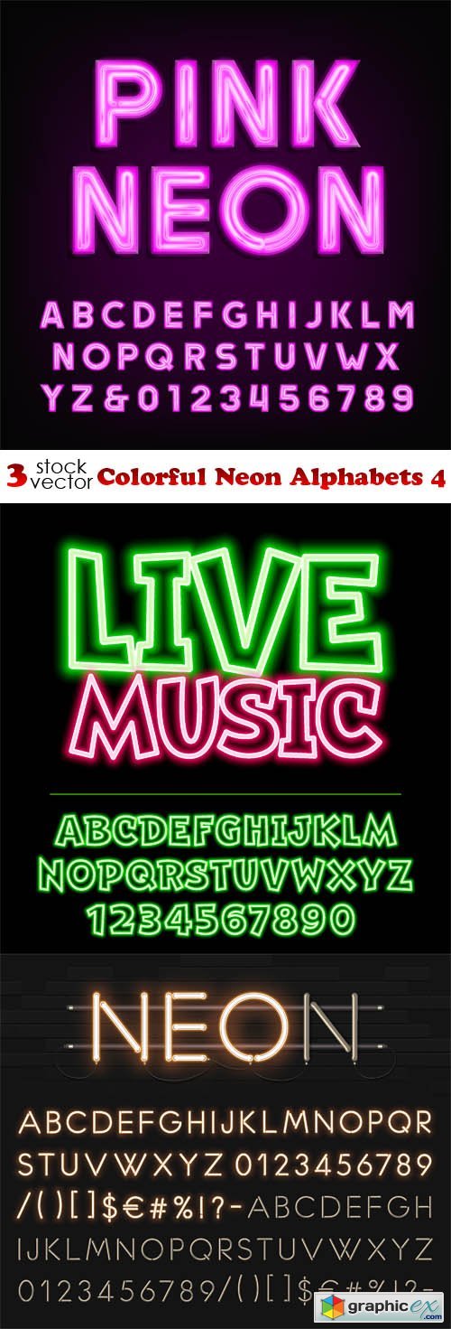 Colorful Neon Alphabets 4